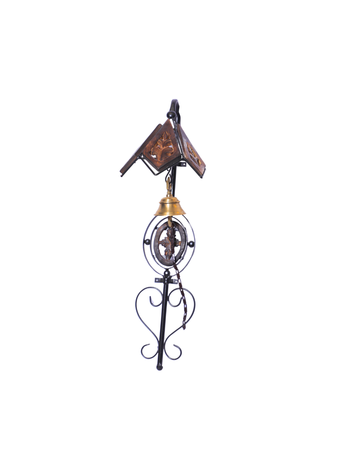 Wooden Iron Doorbell Wall Hanging
