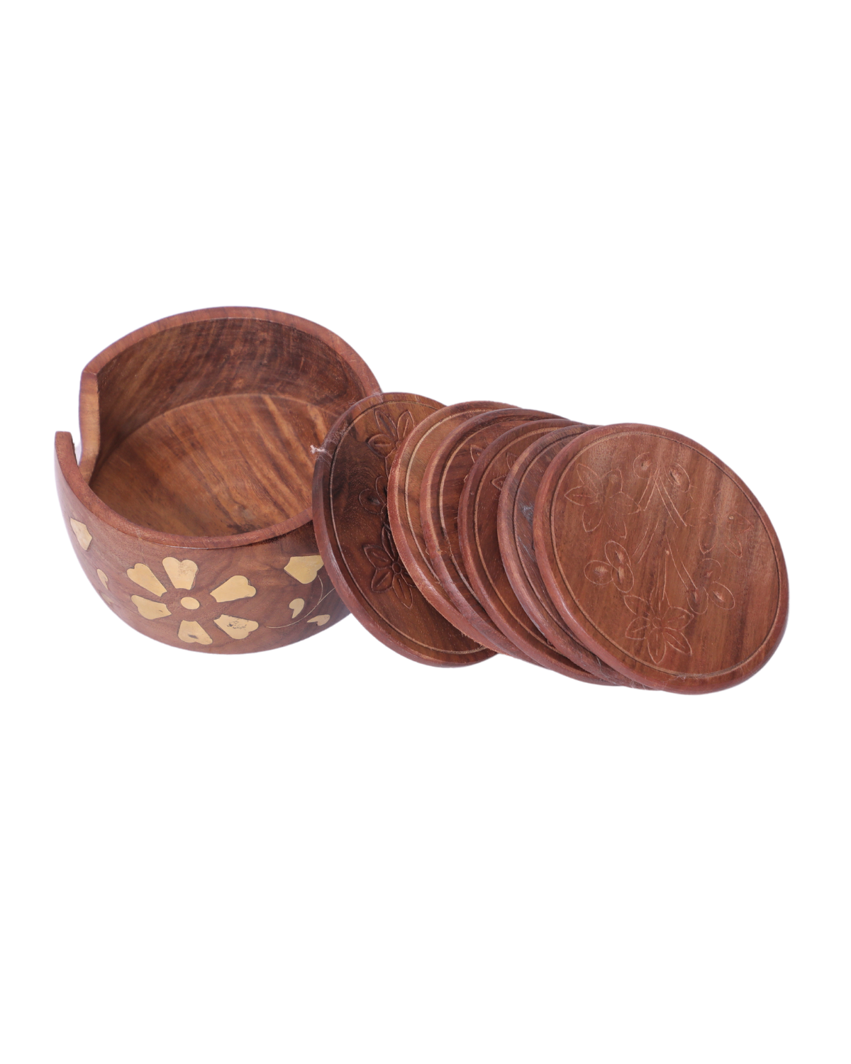 Coaster lotus brass set