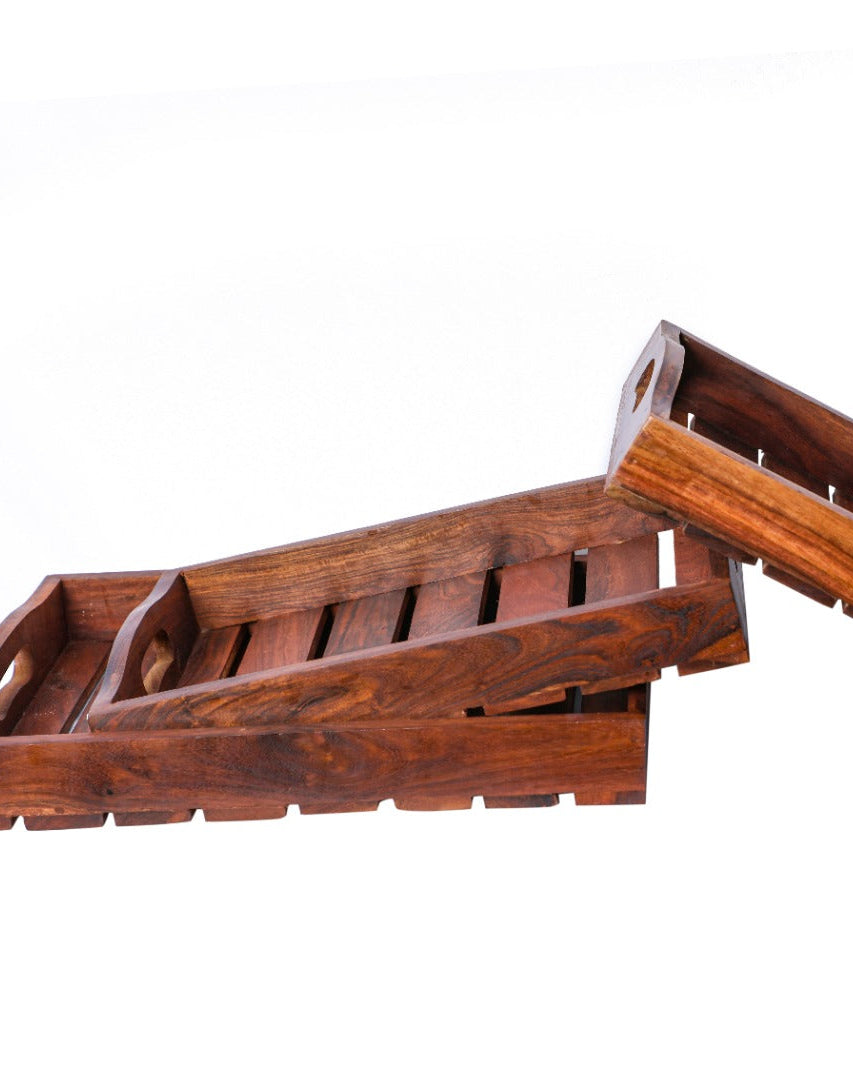Wooden Handmade Tray set of 3