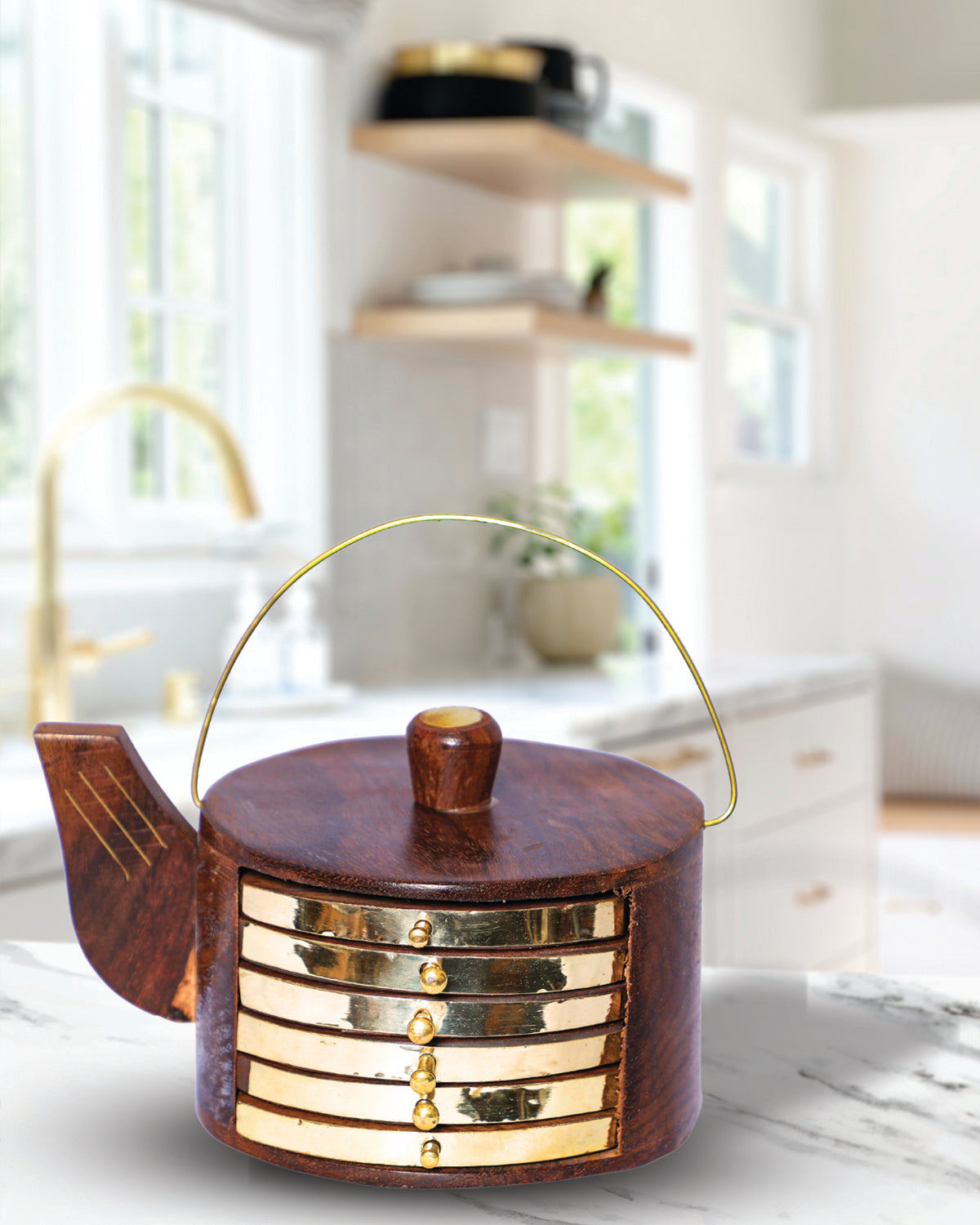 Kettle Shaped Wooden Coasters