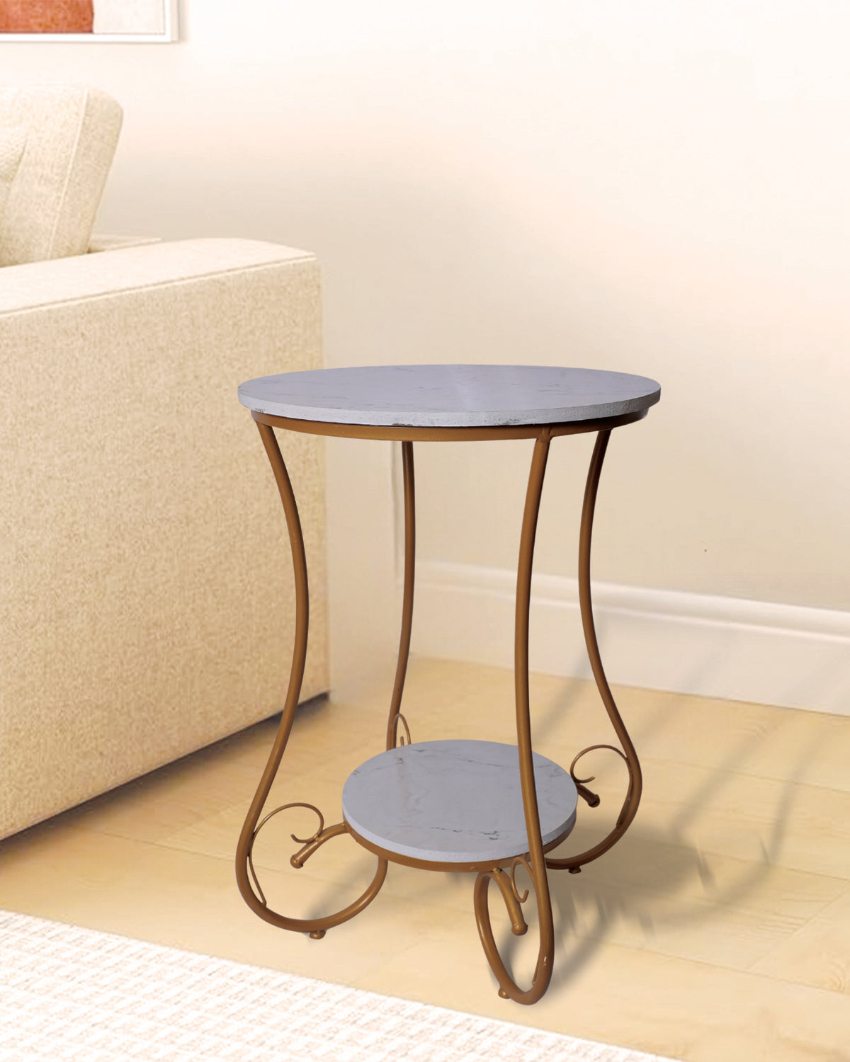 Wood Round Side Table