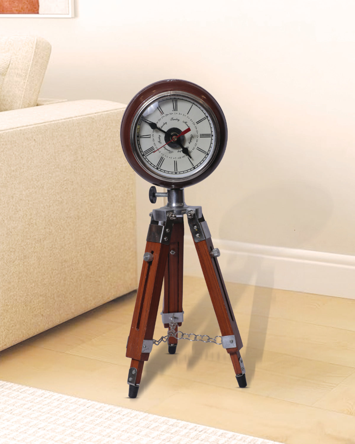 Wood Tripod Clock