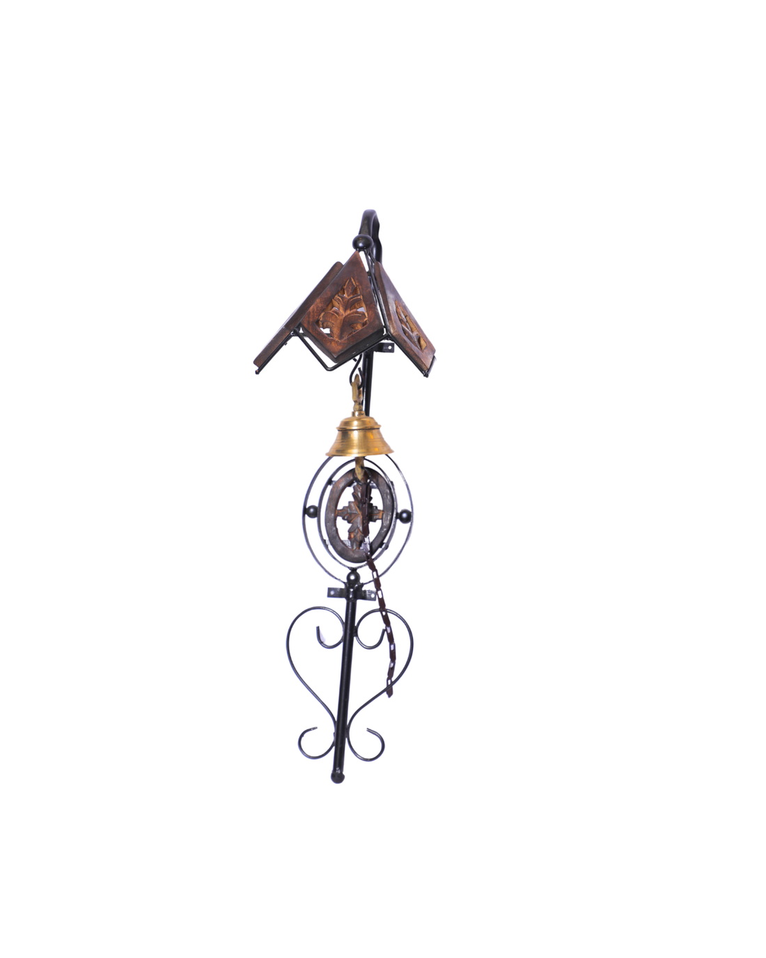 Wooden Iron Doorbell Wall Hanging