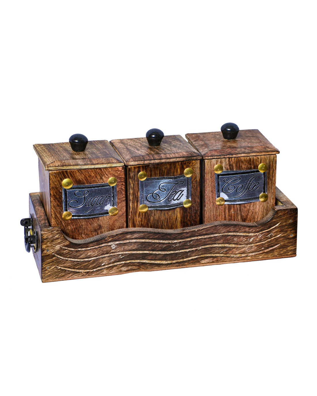Wood Crafts Sugar Coffee Set