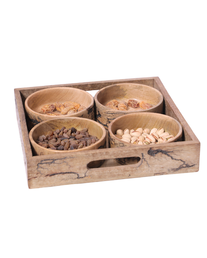 Tray with bowl - 4 pc