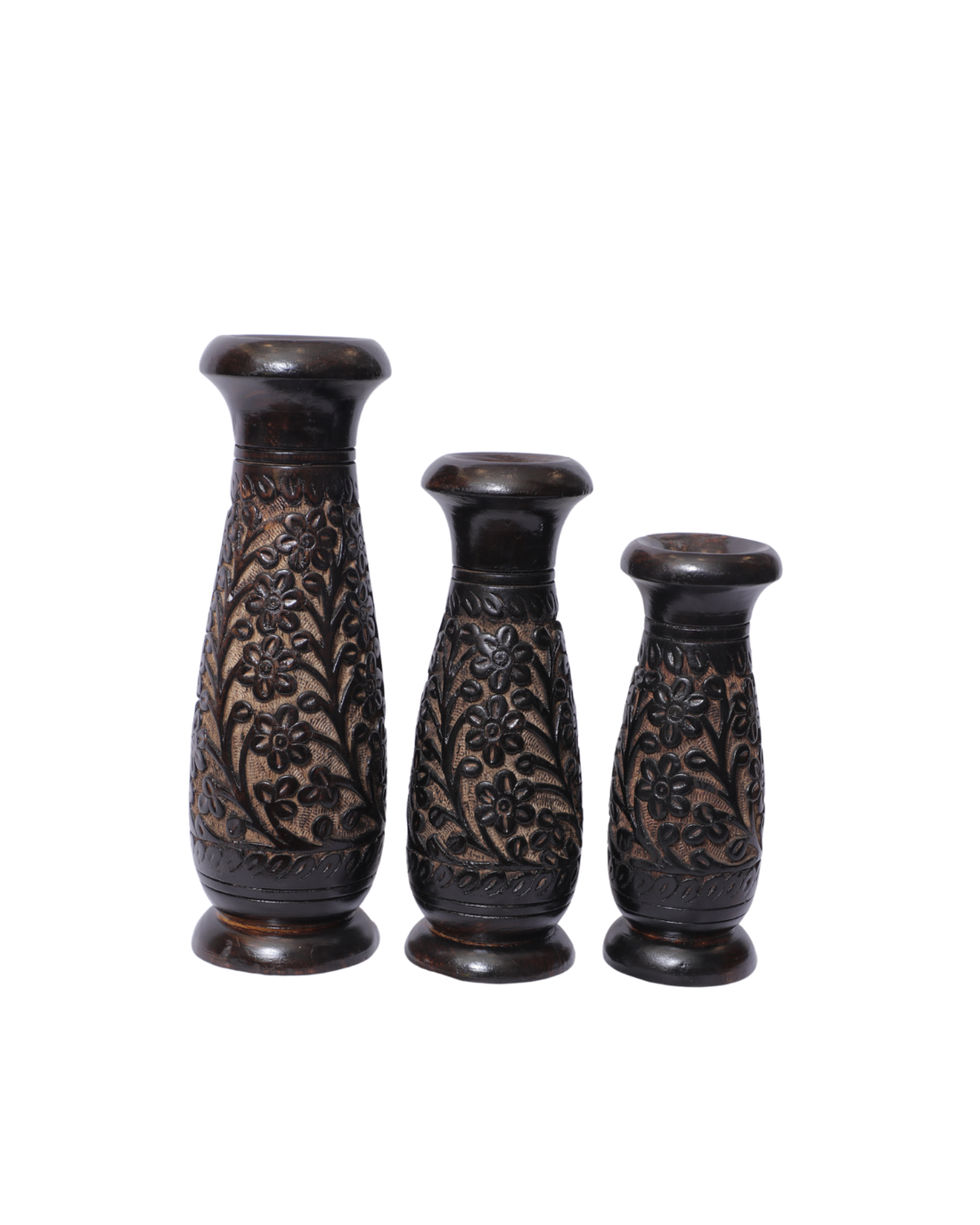 Pot Set of 3 Carving