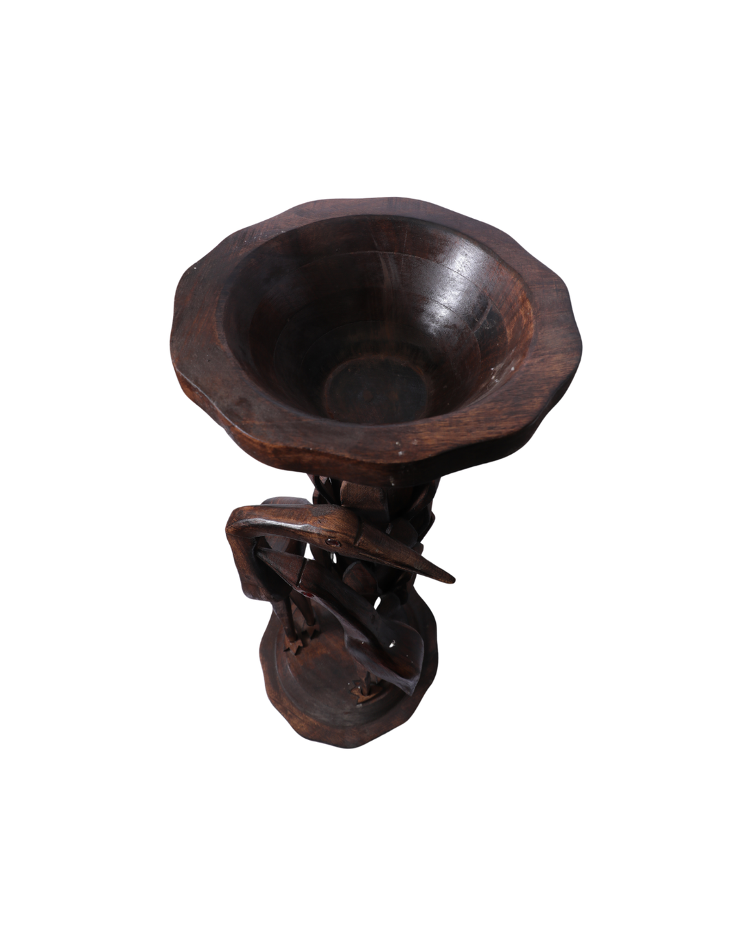 Swan Stand Brown Wood Big Planter