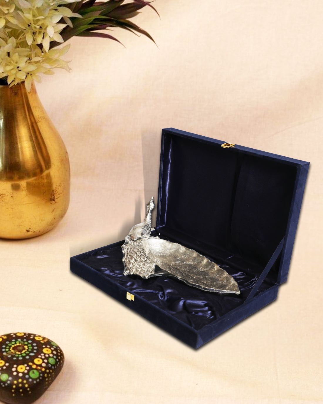 Handcraft Silver Peacock Platter