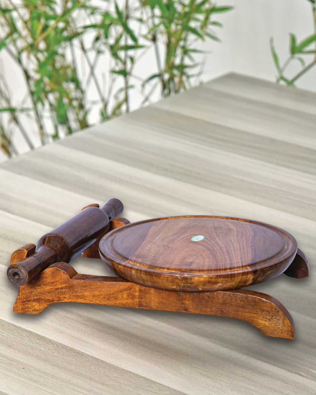 Wooden Chakla Belan Set with Stand