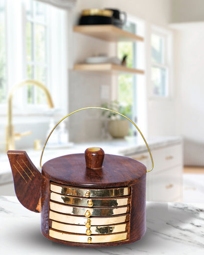 Kettle Shaped Wooden Coasters