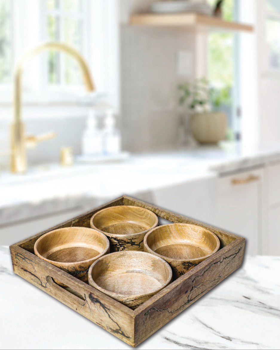 Tray with bowl - 4 pc