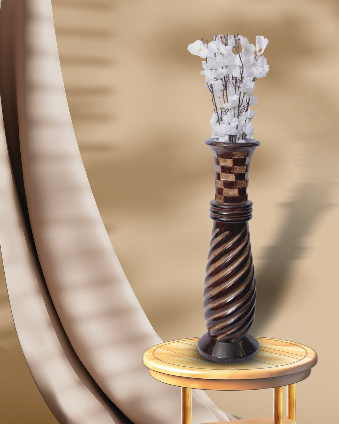 Wooden Vase  (20 inch, Cutter)