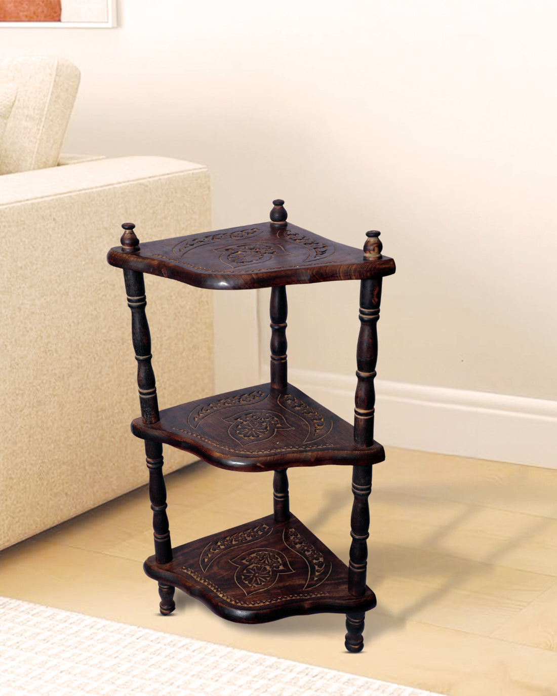 Wood Folding Small Corner 3 Rack