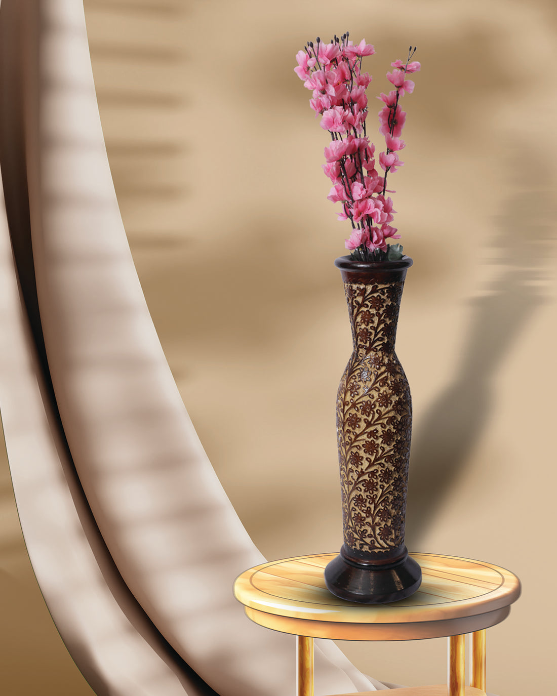 Wooden Vase  (20 inch, Cutter)