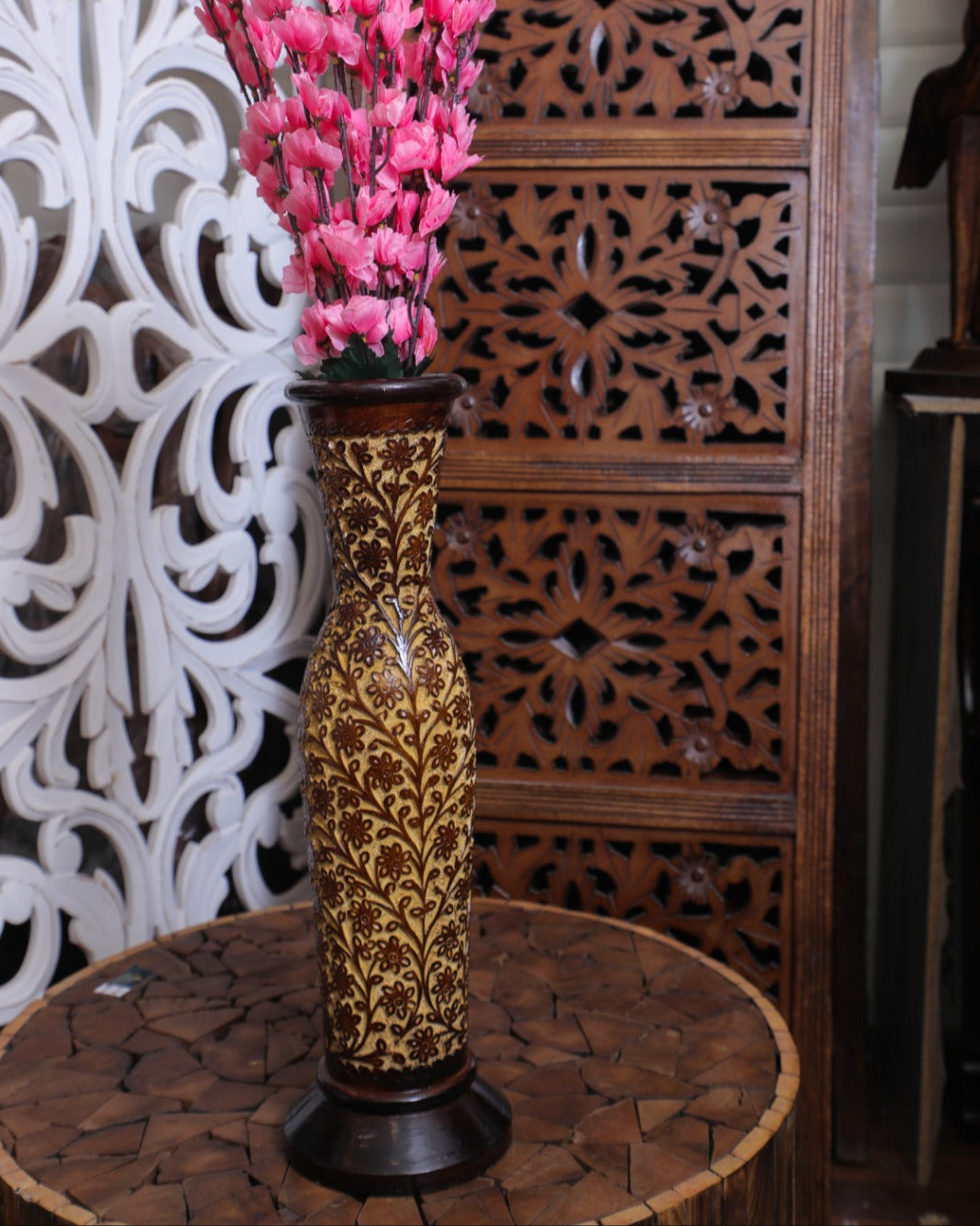 Wooden Vase  (20 inch, Cutter)