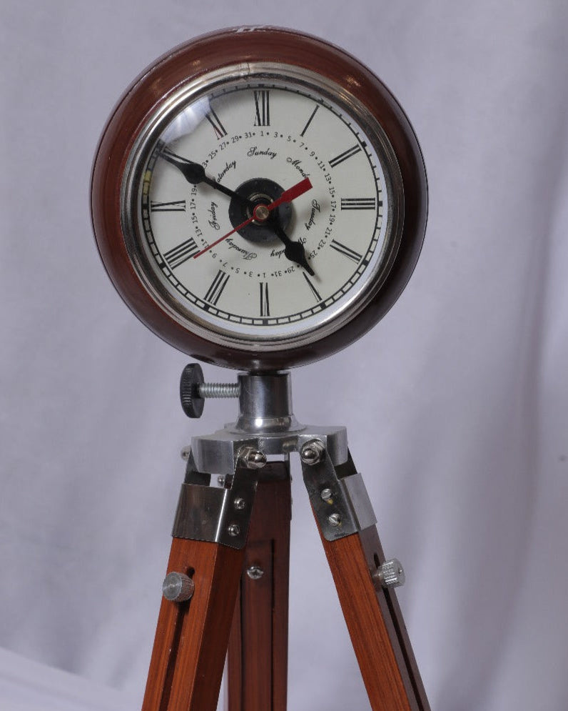 Wood Stand Tripod Clock